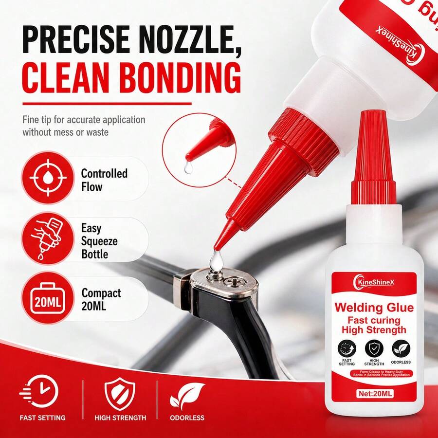 Strong Welding Glue, Fine Tip Fast Drying High Strength Adhesive, Metal Ceramic Plastic Wood Glass Repair, Household Handcraft Maintenance Essential, Seamless Quick Dry Universal Repair Glue - Super Glue - View 1