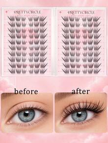 Glue-Free 20-Cluster Reusable Segmented False Eyelashes, High Volume False Eyelashes, Beginner-Friendly, Lightweight And Delicate False Eyelashes, Create Natural And Defined Eyelash Effect, Soft Design Fitting Eye Shape, Excellent Comfort - C - View 3