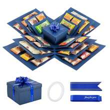 Shoze Creative DIY Explosion‑Style Keepsake Box, Decorative Memory Album As Heartfelt Present For Various Special Festive Celebration Occasions - Blue - View 4