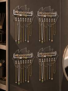 4/2/1pc Leaf Design Jewelry Display Stand, Necklace Earring Stud Storage Hooks, Multi-Functional Jewelry Storage Hooks With 7 Hooks, Suitable For Necklaces, Bracelets And Earrings, Durable Plastic Material, Home Decor Storage Rack, Space-Saving, Can Display Rings, Earrings And Accessories, Jewelry Tower, Jewelry Display Stand - Multicolor - View 2