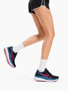 Asics 全新MAGIC SPEED 4運動鞋穩定緩震健身女子訓練跑步鞋 - 黑色/紅色 - 查看 2