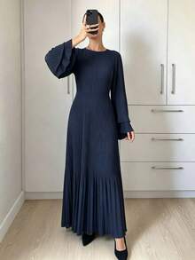 Women's Chiffon Pleated Abaya Muslim Daily Wear, Suitable For Spring, Autumn And Summer - Multicolor - View 7