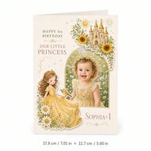 Custom Photo First Birthday Greeting Card, Personalized Picture Card With Princess Castle, Purple Floral And Swan Theme, Baby Girl 1st Birthday Celebration Card, Keepsake Gift For Daughter, Granddaughter, Niece, Family And Friends - Multi-color - View 13
