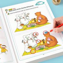 1pc Spot The Difference Picture Book, Concentration Training, Educational Toy, Early Learning, Preschool Learning Material, Toddler Toy, Classroom Essential, Back To School, School Supplies, Classroom Supplies, Random Style - Multicolor - View 5