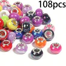 28/58/108 Resin Ceramic AB Color Round Beads As Spacers, With A Silver Bead Core, Suitable For DIY Bracelets, Jewelry Making, And Craft Making - Assorted Colors - View 10