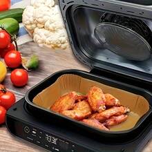 100/50/1 Thick Air Fryer Baking Tray - Suitable For Double Basket Air Fryers, Heat-Resistant Disposable Rectangular Baking Tray, Easy To Clean And Reusable, Air Fryer Accessory, Multi-Function Cooking Baking Tray, Easy Clean Baking Tray, Durable Kitchenware. - Multicolor - View 4