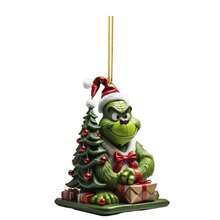 The Grinch 12/6/2pcs Acrylic Christmas Tree Hanging Ornaments, Christmas Tree Shaped Character Print, Suitable For Christmas Home Decor, Ideal Christmas Tree Decoration And Holiday Creative Small Gift - Cookie Monster - View 6