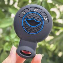 Premium Silicone Key Fob Cover For BMW MINI 3-Button Round Smart Key, Anti-Drop Scratch Dust Protective Case Fit R55 R56 R57 R58 R59 R60 R61 F55 F56 F57 Keyless Entry Remote, Soft Durable Skin-Friendly Material, Precise Cutouts - A - View 11