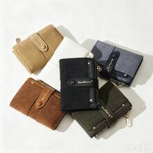 Corduroy Multi-Card Holder For Women Large Capacity Bifold Wallets Female Mini Wallets Change Purse Patchwork Design Zipper Purse Coin Purse For Girls - Multicolor - View 4