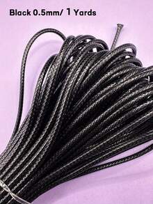 Premium PU Leather Wax Cord, Suitable For DIY Jewelry Making - 0.5/0.8/1.0/1.5/2.0mm Black, Brown And Amber - Non-Elastic Braided Thread, Suitable For Necklaces, Bracelets - PU Waxed Thread - View 19