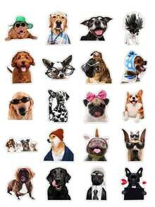 50/100Pcs Aesthetic Meme Dog Stickers, Realistic Multi Breed Funny Puppy Accessory Outfit Decals For Bullet Journal, Gift Wrap & Scrapbook Embellishment, Back To School - A - View 6