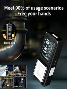 2/1 buah Lampu Kerja COB Magnetik, Senter Mini Isi Ulang USB-C, Senter Saku Bebas Genggam dengan Klip Belakang, Lampu Peringatan Merah Biru untuk Berkemah di Luar Ruangan dan Perbaikan Mobil - Senter lampu kerja mini - View 3