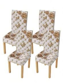 1pc/2pcs/4pcs/6pcs - Chair Covers, Removable And Washable, Butterfly And Flower Pattern Decoration, Suitable For Restaurant, Hotel And Home Holiday Decor - Multicolor - View 12