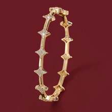 1pc Minimalist Four-Pointed Star Design Cubic Zirconia Inlaid Women Bracelet - Multicolor - View 1