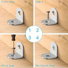 L-Shaped Angle Bracket, Metal Thickened Reinforced With Screws Set, Suitable For Wooden Furniture Chairs Drawers Cabinets, Missing Hardware Replacement Parts, Small Support Corner Brackets Fasteners - Multiple Styles - View 10