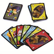 Mattel UNO Minecraft Card Game, Pixel Style Number And Action Cards, Family Party Deck With Character & Animal Cards, Fast-Paced Multiplayer Table Game For Teens & Adults, Party Game For Game Night, Birthdays, Travel,Gift - Multicolor - View 3