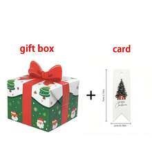20pcs (10pcs Gift Box + 10pcs Tag) Christmas Gift Boxes With Red Ribbon Bow Design, Green Christmas Tree, Santa Claus, Snowflake Pattern Candy Gift Boxes, Suitable For Christmas, Wedding, Birthday Party Foldable Packaging Boxes, Holiday Party Home Table Decoration, Best Gift For Friends And Family - View 2