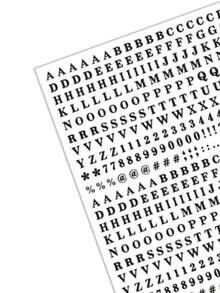 1sheet Letter Graphic Nail Art Sticker Nail Stickers DIY Nails Nail Supplies - Black - View 3