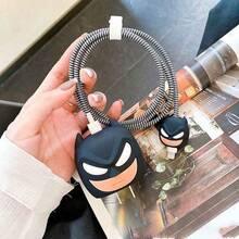 Warner Bros 1 Set Batman Charging Cable Data Cable Protector, Compatible With 20W Charger, Party Favor, Suitable For Daily And Office Use, Includes Large And Small Heads, Silicone Cable Tie And 1.4m Coiled Cable, Great Gift For Birthday And Holiday - Multicolor - View 11