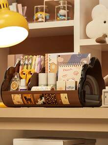 Large Capacity Makeup Organizer Panels Multi-Purpose Desk Organizer Basket Multi-Panel Remote Control Holder For Storing Remote Controls Cosmetics Stationery For Bedside Table Living Room Office Back To School Room Bathroom Decor Essential Accessories - Multicolor - View 9