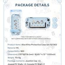 Cute Cat Protection Set For Switch2/Switch 2025/NS2, Detachable Protective Case, With 2 Cute PC Controller Caps, Storage Bag And Game Card Box, Tempered Glass Film, Game Accessories - View 8