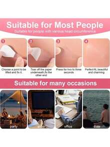 10pcs Transparent Skin-Tone Invisible Lifting Tape, Facial Contouring Makeup Tool, Makeup, Cheap, Room Decor, Vanity, Travel, Bedroom, Makeup Accessories, Powder Puff, Makeup Sponge, Loose Powder Puff - Multicolor - View 9