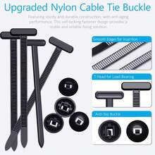 Upgraded Nylon Universal Cable Tie Buckle, Heavy-Duty Self-Locking Rivet Cable Tie, Multi-Purpose For Automotive Repair, Home, Office, Garden, Workshop - A - View 3