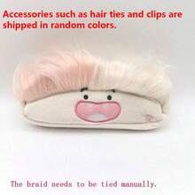 1pc Cute Plush Pencil Case, Large Capacity, Suitable For Female Students To Store Creative Stationery Supplies - Cartoon Funny Messy Hair - View 7