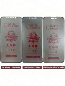 CASECOPS 4Pcs Ceramic Matte Privacy Screen Protector, Compatible With IPhone , Soft Matte Texture With A Silky Smooth Touch, Non Glass. Full Coverage, Scratch-Fingerprint, Anti-Drop, Anti-Glare, Compatible With Iphone 18 Pro Max/18 Pro/17 Pro Max/17 Pro/17/16 Pro Max/15 Pro Max/14/13/12/11 Series And Other Models, Compatible Phone Cases - 4pcs - View 10