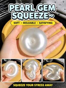 1 buah Mainan Remas Squishy Mutiara yang Dapat Dibentuk, Bola Pereda Stres Sensorik yang Lambat Mengembang, Mainan Pereda Kegelisahan dan Dekompresi yang Dapat Dibentuk untuk Dewasa, Mainan Pereda Tekanan Tangan dan Kecemasan, Hadiah Ulang Tahun, Natal, Paskah dan Pesta, Pengisi Tas Bingkisan - Putih - View 4