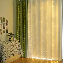 Varmvita LED-ljusslinga i gardinstil – USB-drivna julljus med koppartråd och fjärrkontroll, 8 ljuslägen, lämpliga för heminredning, högtidsbröllop, jul, födelsedagar och fester (fönsterhängande dekoration) - varmvitt ljus - Visa 7