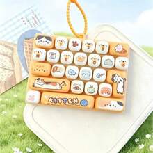 1 buah gantungan kunci liontin charm tas pasangan bentuk keycap keyboard 26 grid dengan desain hewan kartun, mainan dekompresi pereda stres untuk pelajar dan anak-anak, hadiah sempurna untuk hari libur, ulang tahun, Natal dan pesta, perlengkapan asrama, kembali ke sekolah, kebutuhan asrama (warna acak) - MultiWarna - View 4