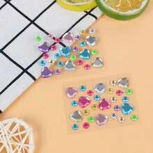 10 buah Stiker Kamera, Stiker Hati & Berlian Gaya , Stiker Mengkilap Dekoratif 3D, Cocok untuk Papan Klip, Dekorasi Ponsel, Riasan, Kerajinan DIY, Perlengkapan Alat Tulis Warna Acak - Stiker rhinestones untuk makeup - View 5