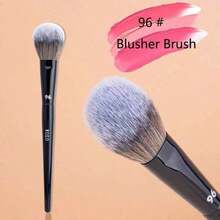 1pc 96 Makeup Blush Brush Flat Professional Blush Brush Blush Bronzer Makeup Brush Powder Blush Makeup Tool - Black - View 1