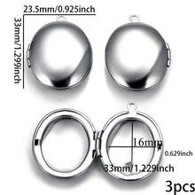 3Pcs Vintage Locket Charms, 304 Stainless Steel Openable Photo Pendant, Charms For Jewelry Making, DIY Necklace Bracelet Making Accessories - Locket Pendant - View 12