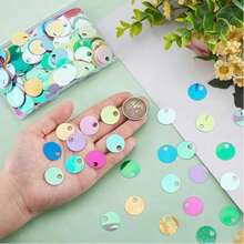 140pcs 20mm Large Hole Flat Round Holographic Sequin Loose Sequins For Handmade Crafts, Art, Jewelry Making, Sewing, Embroidery, Party Decoration - 20 Grams - View 7