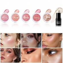 Blush & Highlight Duo Cosmetic Kit, Healthy Glowing Complexion Creator, Lightweight Non‑Greasy Texture, Long‑Lasting Comfortable Finish, Meets Diverse Makeup Demands From Fresh Daily Look To Gorgeous Party Glamorous Styling. - Set - View 3