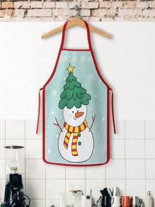 1/2/4pcs Christmas Apron, Santa Claus, Snowman, Christmas Tree, Bear Pattern, Suitable For Kitchen Cooking, Festivals And Parties, A Great Gift For Friends As Well - Multicolor - View 9