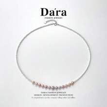 DARA Freshwater Pearl Necklace S925 Silver 4-5mm High Luster Women's Minimalist Daily Accessory - Multicolor - View 7