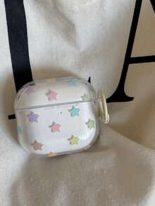 Casing Pelindung Pods 4 Motif Polkadot Bintang Berwarna-warni Layar Penuh yang Lucu, Kompatibel dengan Pod 3, Casing Earphone Apple Pro Generasi ke-2, Bluetooth Nirkabel Generasi ke-3, Pod Pro Generasi ke-4, dan Kotak 5 - Clear - View 2