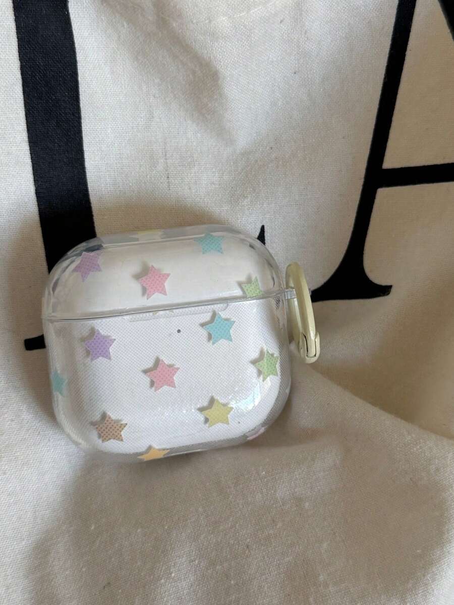 Casing Pelindung Pods 4 Motif Polkadot Bintang Berwarna-warni Layar Penuh yang Lucu, Kompatibel dengan Pod 3, Casing Earphone Apple Pro Generasi ke-2, Bluetooth Nirkabel Generasi ke-3, Pod Pro Generasi ke-4, dan Kotak 5