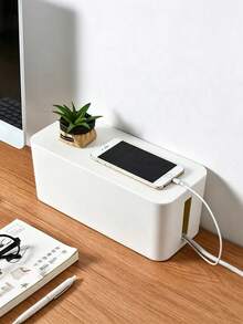 Large Cable Management Box, Hide Power Strip And Desktop Cables, Power Strip Storage Box, Easy To Assemble, Suitable For Home/Office, PP Plastic Material, Keep Cables Neat And Organized, Ideal Choice For Home And Office Environment - Multicolor - View 8