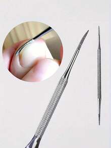 1pc Stainless Steel Nail Picker Nail Cleaner Nail Groove Spoon Ingrown Nail Remover Multi-Function Manicure File Tool - Multicolor - View 1
