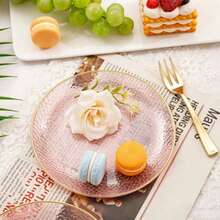 10/25/50 Pack Hammered Texture Transparent Plates, 10.25 Inch And 7.5 Inch, Crystal Surface Tableware. Ideal Plates For Halloween, Christmas, Easter, Valentine's Day And New Year Parties, Perfect For Hosts And Home Cooks, Perfect Holiday Table Decor. - View 2