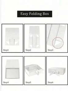 1pc Ribbon Gift Box, Foldable Bowknot Gift Box, Hard Box, One-Piece Cosmetic Gift Box, Birthday Gift, Holiday Gift Packaging Box - A - View 8