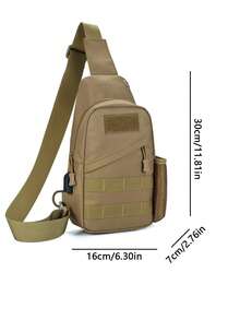 Tactical Chest Bag, Shoulder Bag, Men's Multifunctional Diagonal Cross Backpack, Waist Bag - Brown - View 5