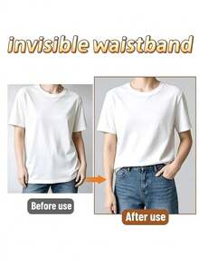 Lace Trim Waistband, Suitable For T-Shirts, Dresses, Shirts, Invisible Button Extender Adjustable Clothing Length; No-Tie Trim Adjuster, Elastic Buckle, Suitable For Sweaters, Pants (Unisex Home Sewing Tool) - Multiple Styles - View 9