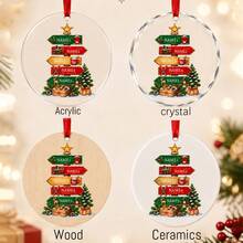 Custom Christmas Signpost Ornament, Personalized 3-5 Names Christmas Tree Hanging Decor, Festive North Pole Holiday Style, Customized Family Keepsake, Customizable Name Ornament, Christmas Home Decor, Christmas Gift 2026, Christmas Decorations - Multicolor - View 4