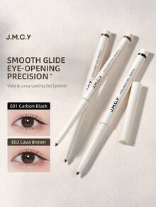 J.M.C.Y 2pcs Slim Eyeliner Pencil, Waterproof Sweat-Proof Long-Lasting Smudge-Proof, Brown Smooth Pigmented, Beginner-Friendly Break-Resistant Makeup, Daily Commute, Holiday Gift Essential - E02 BROWN - View 3