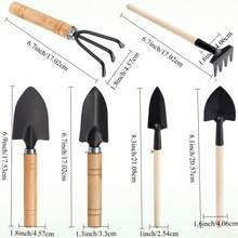 6pcs Mini Gardening Tool Set - Flower Planting Potted Plants And Small Gardening Tools - Wooden Handle For Transplanting Seedlings, Cultivating And Weeding Flowers And Vegetable Seedlings - Suitable For Precise Gardening Operations - A - View 2